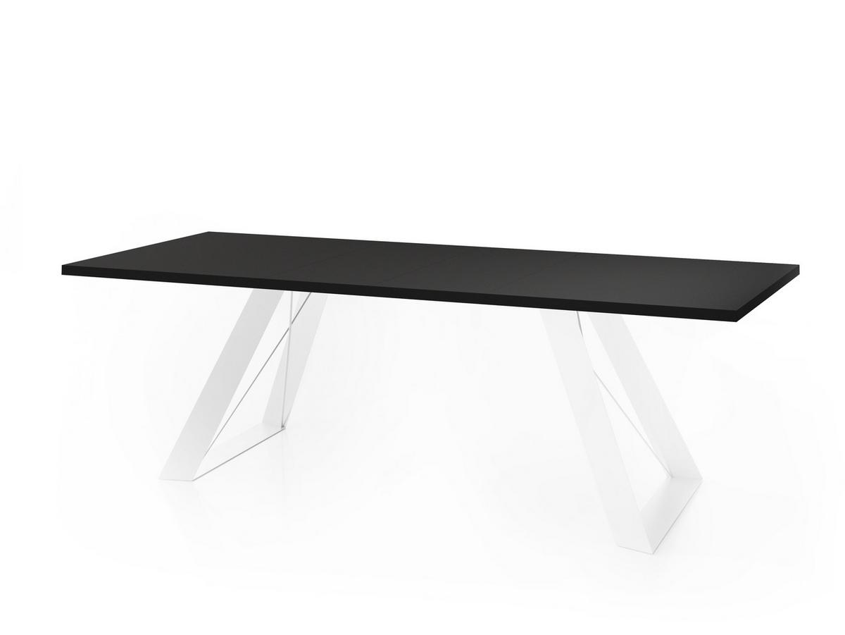 ESSTISCH Colter Weiß rechteckig ausziehbar, Schwarz 160-260/90/76 cm - Schwarz/Weiß, Holzwerkstoff/Metall (90/260/76cm) - WFL GROUP