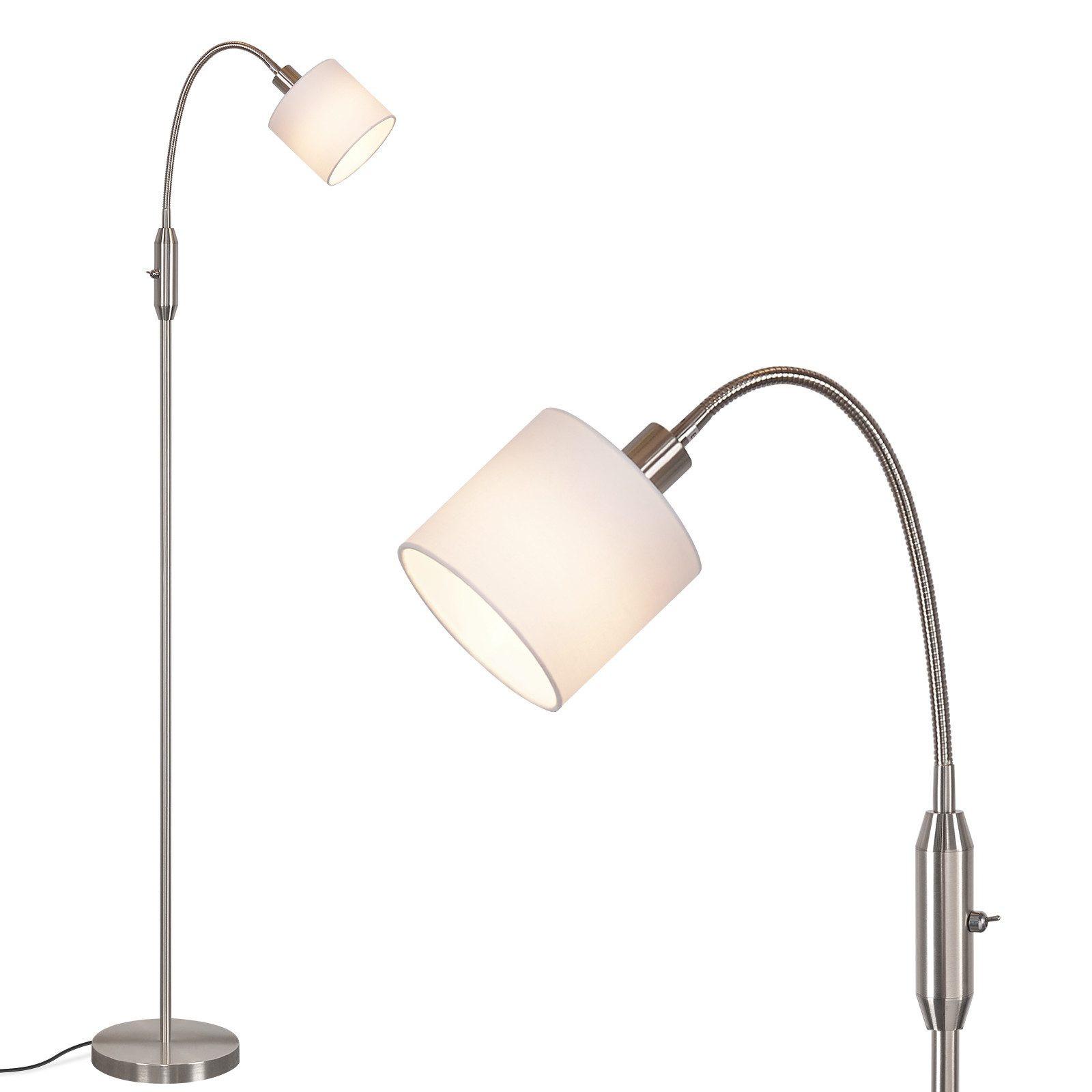 STEHLAMPE Seraphina 12/12/163 cm - Silberfarben, Textil/Metall (12/12/163cm) - ZMH