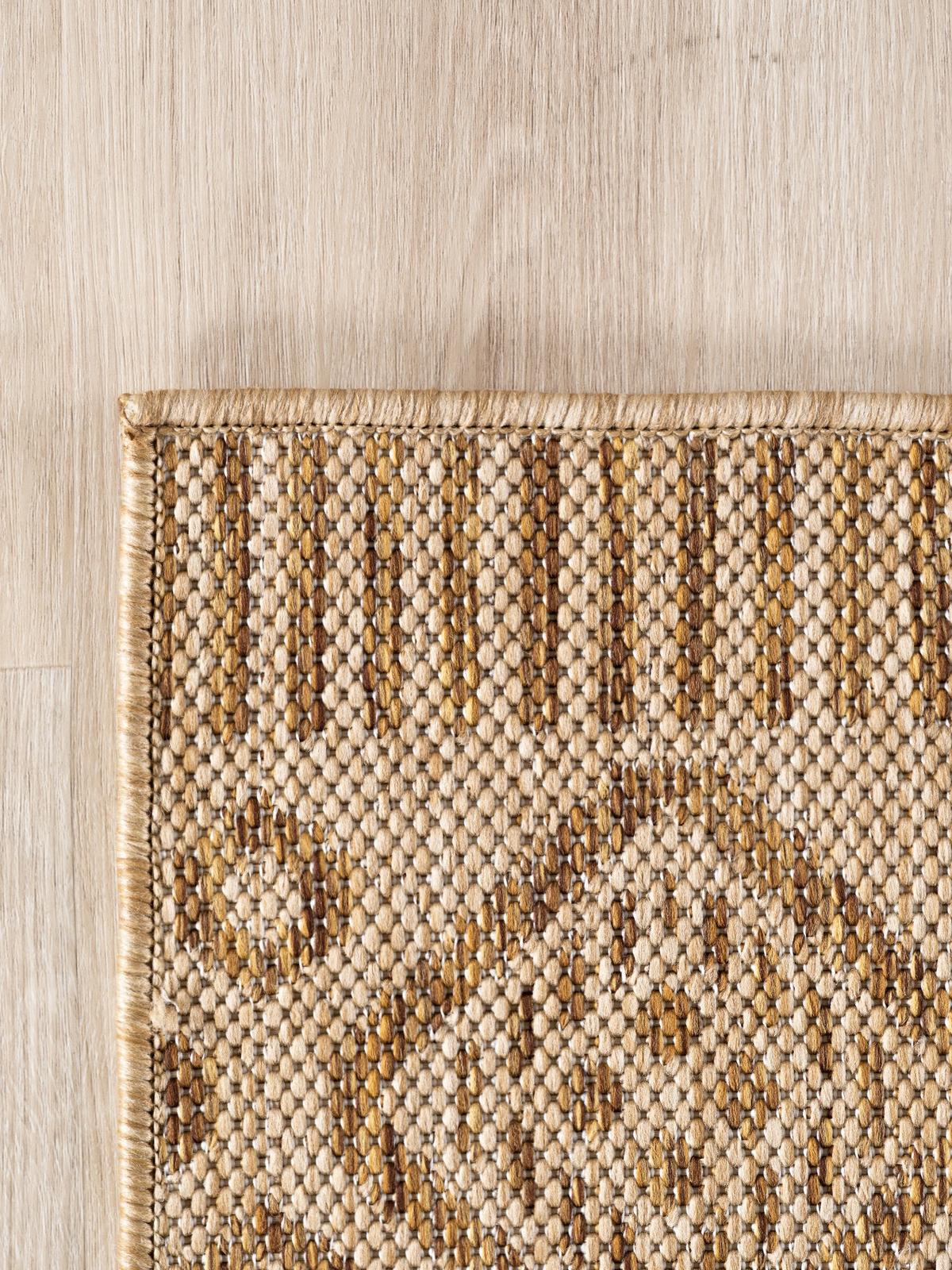 TEPPICH Flachgewebe, Outdoor, Fußbodenheizung-geeignet, mit Rautenmuster, VIGOLENO in Beige-Braun, 120 x 160 cm - Beige, Textil (120/160cm) - KADIMA DESIGN