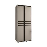 SCHWEBETÜRENSCHRANK 235,2/120/60 2-türig - Kaschmir/Schwarz, Holz/Metall (120/235.2/60cm) - MÖBEL KRYSPOL