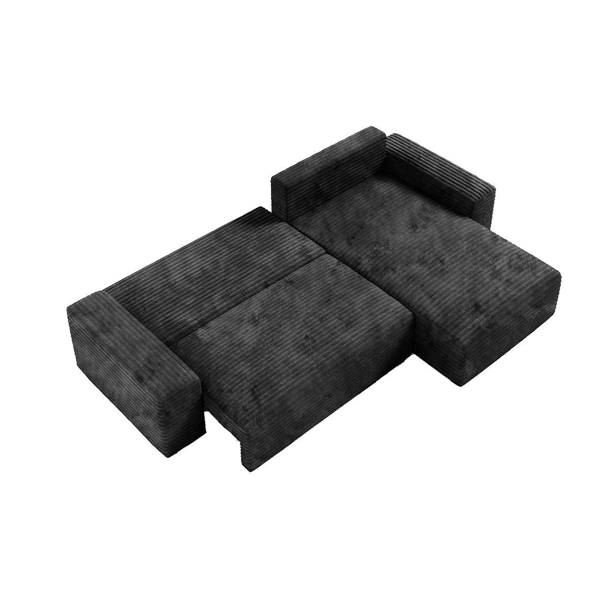 ECKSOFA Fabio 3 Sitzplätze Schwarz - Schwarz, Holz (300/185cm) - Petits-meubles