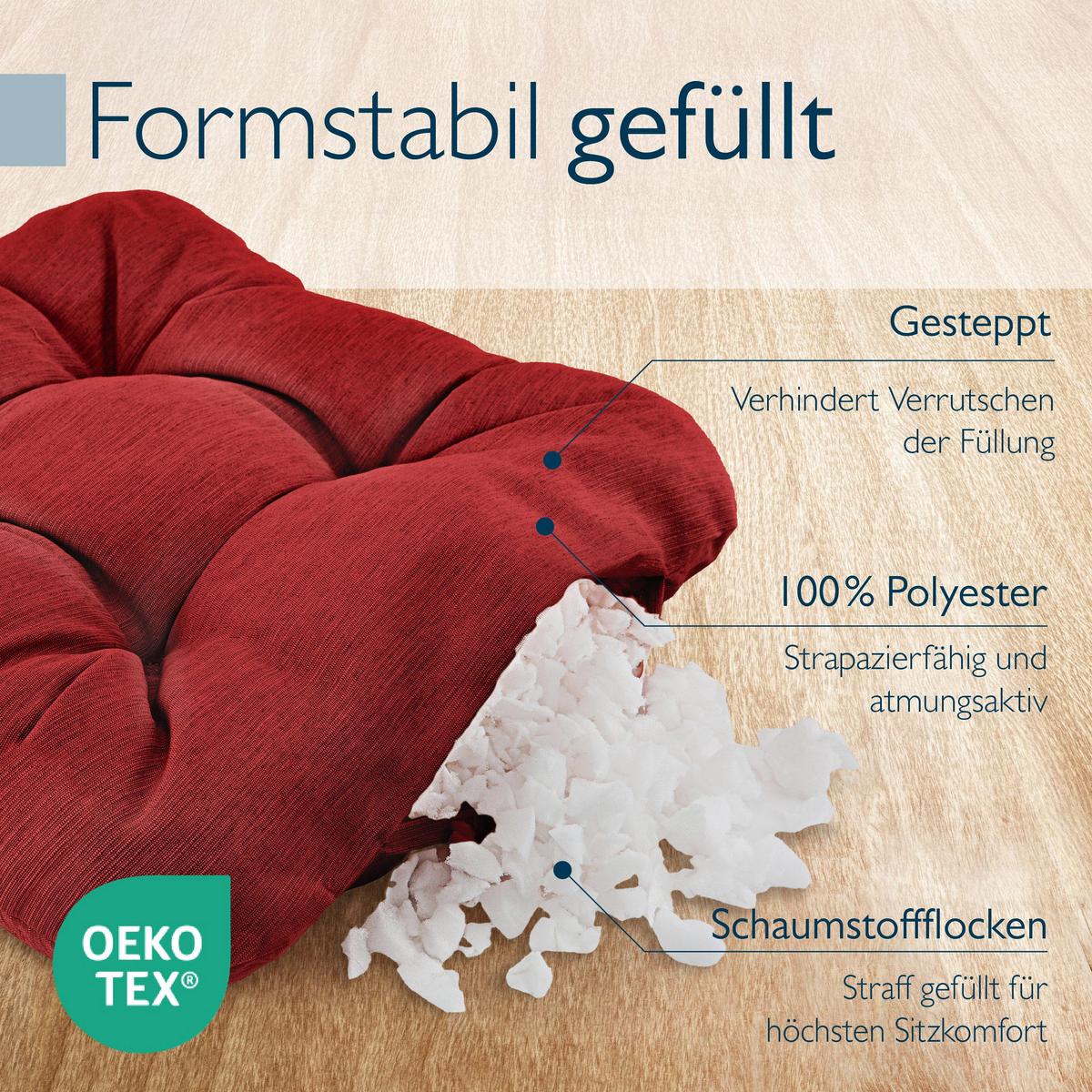 STUHLKISSEN HighLux SK 40x40x8cm Rot (4tlg) - Rot, Textil (40/40cm) - Beautissu 