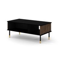 COUCHTISCH Schwarz, Catania Eiche 110/45/55 - Schwarz, Holzwerkstoff (55/110/45cm) - RAUMHIRSCH FURNITURE