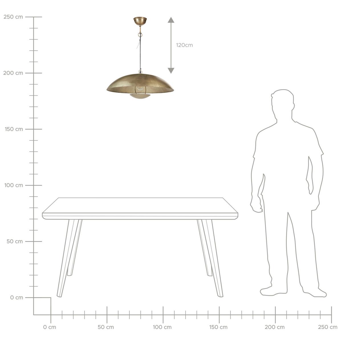 HÄNGELEUCHTE Agrani 60/60/150 cm - Messingfarben, Metall (60/60/150cm) - Beliani
