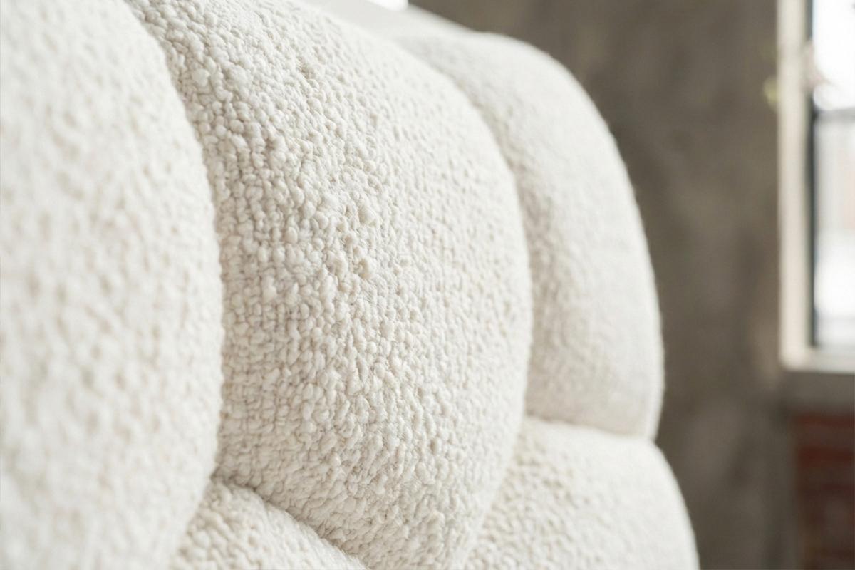 POLSTERBETT ATTICO Cremeweiß Bouclé - Creme, Textil (180/200cm) - KAWOLA