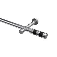 GARDINENSTANGE Prestige Mavell 120 cm, 1-läufig (ohne Ringe), 20 mm Ø Chrom - Chromfarben/Schwarz, Metall (120cm) - INTERDECO