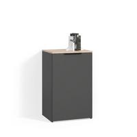 KOMMODE Piave Anthrazit mit Regal - Anthrazit, Holzwerkstoff (50/80/40cm) - Livinity®