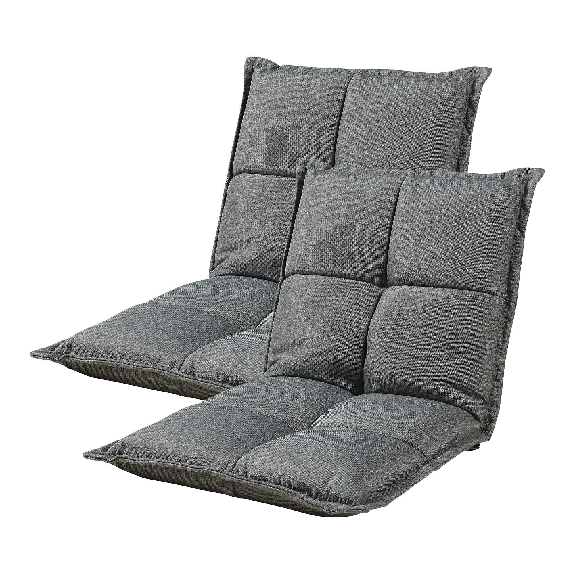 BODENSTUHL-SET 2 TLG. Deinze - Dunkelgrau, Textil (110/11/55cm) - [en.casa]