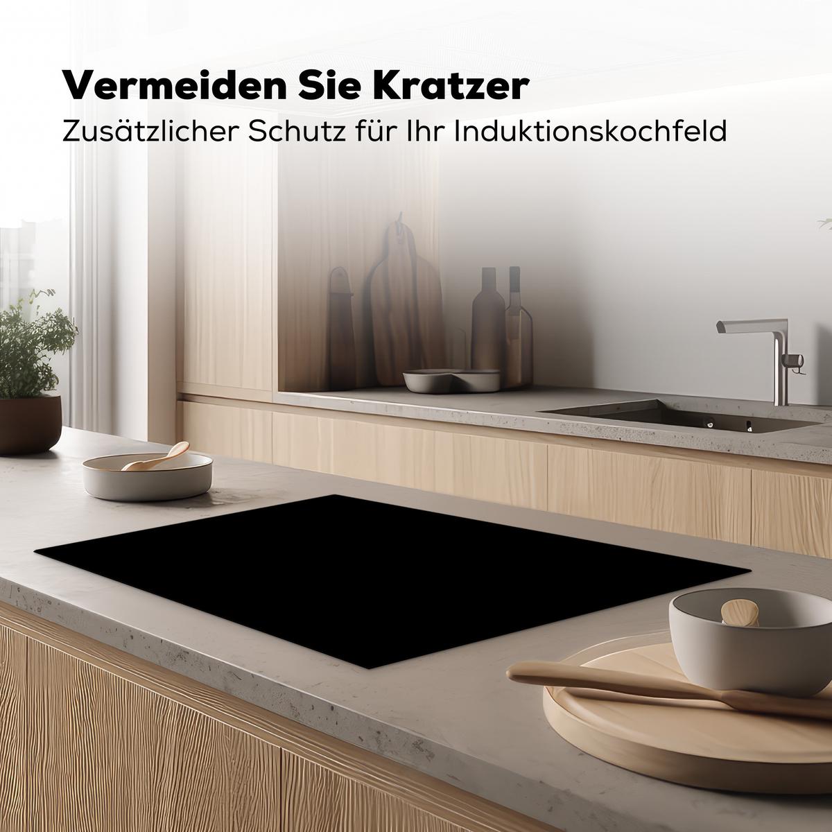HERDABDECKPLATTE Schwarz - Einfarbig Induktionsmatte 77x51 cm - Schwarz, Kunststoff (77/51/0.2cm) - MuchoWow