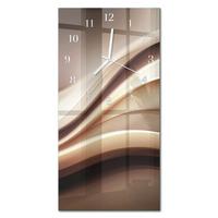 WANDUHR aus Glas 30x60 cm - Muster - Braun, Glas (30/60/0.4cm) - TULUP