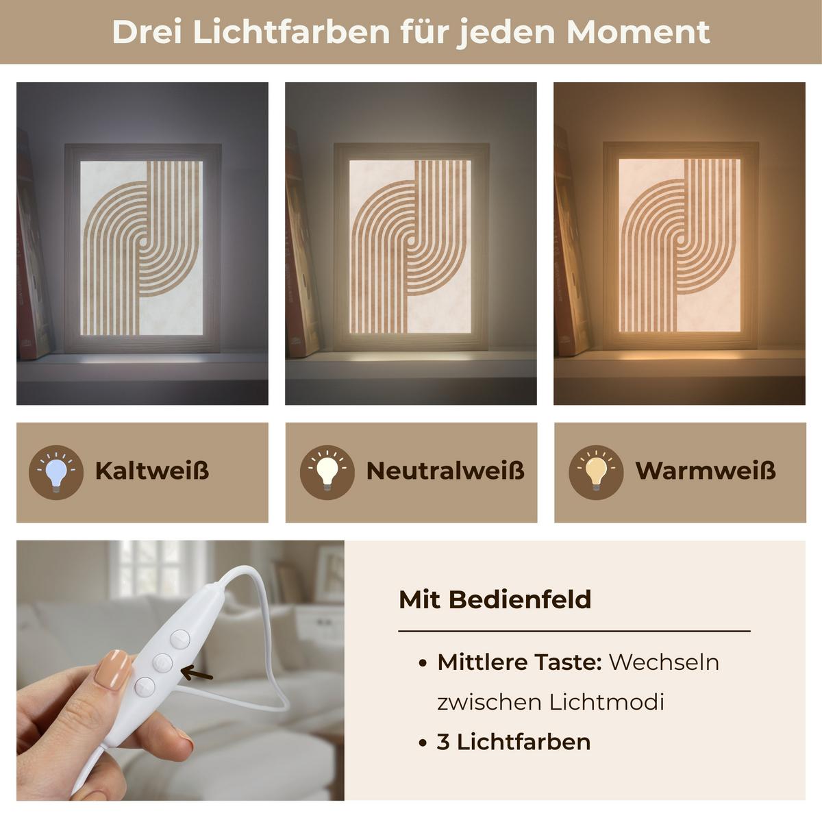 WANDLEUCHTE Symmetrische Biegung - kupferfarbig 15x20 cm - Beige, Holzwerkstoff (15/20/8cm) - OnlyWow