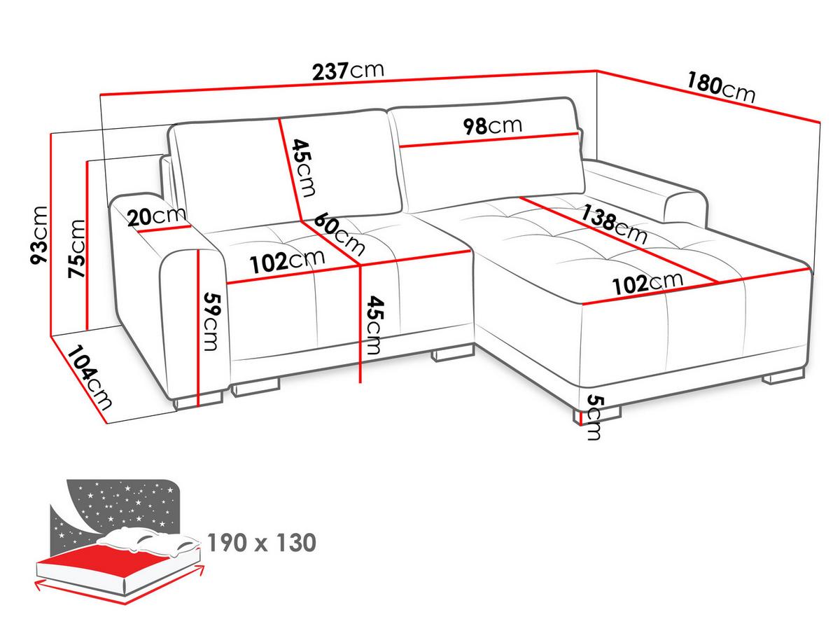 ECKSOFA Milton - Schwarz/Bronzefarben, Holz/Textil (237/180cm) - MIRJAN24