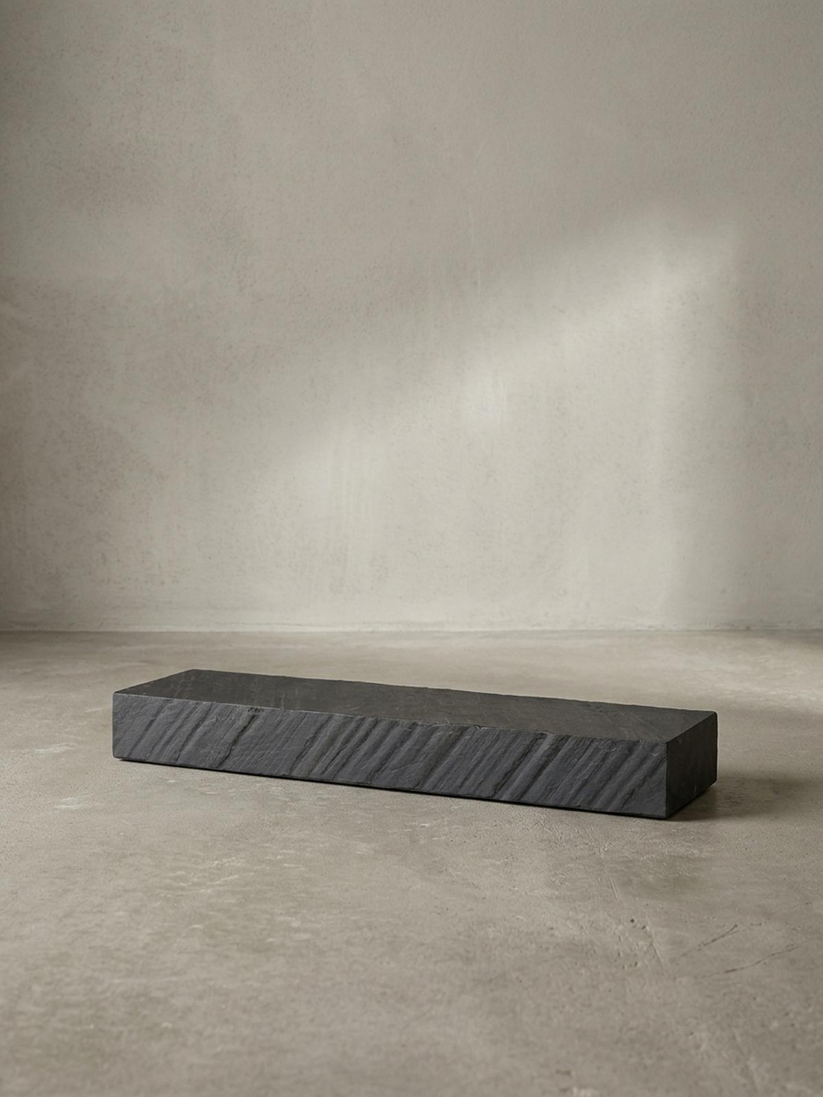 WANDREGAL Mango Massivholz Steinoptik Rechteckig Modern, Grau 90x20x10 cm - Grau, Holz (90/10/20cm) - KADIMA DESIGN