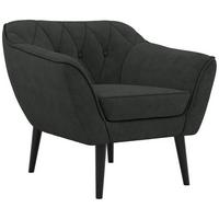 SESSEL PIRS - Dunkelgrau Strukture - Schwarze Beine - Dunkelgrau/Graphitfarben, Holzwerkstoff/Textil (80/75/74cm) - MKS