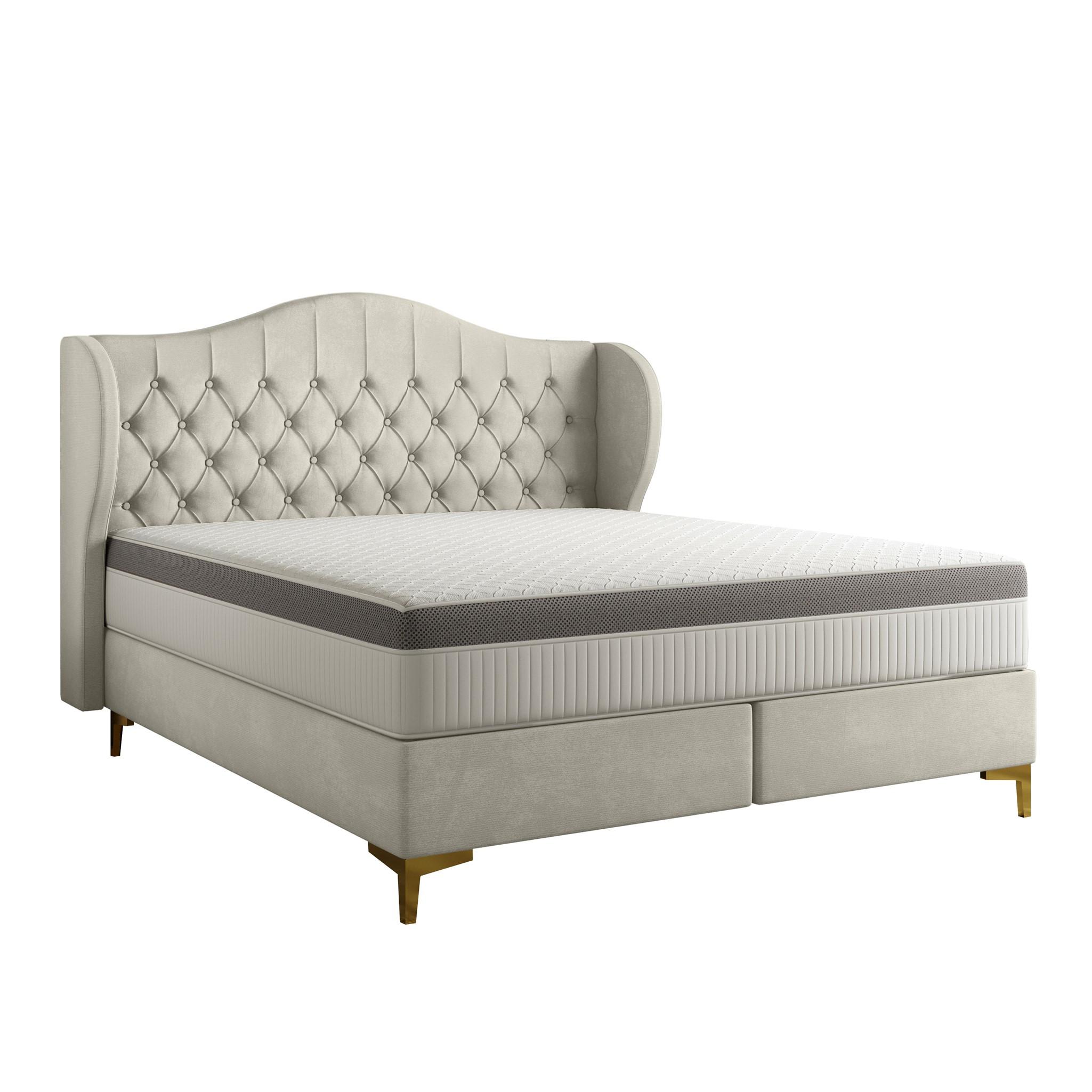 POLSTERBETT Pelagio In Whisper - Creme, Holzwerkstoff/Textil (140/200cm) - Fun Möbel