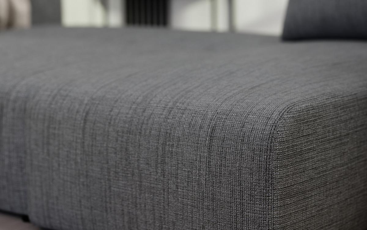 ECKSOFA Grau Webstoff mit Bettkasten - Grau, Textil (248/145cm) - Idohome