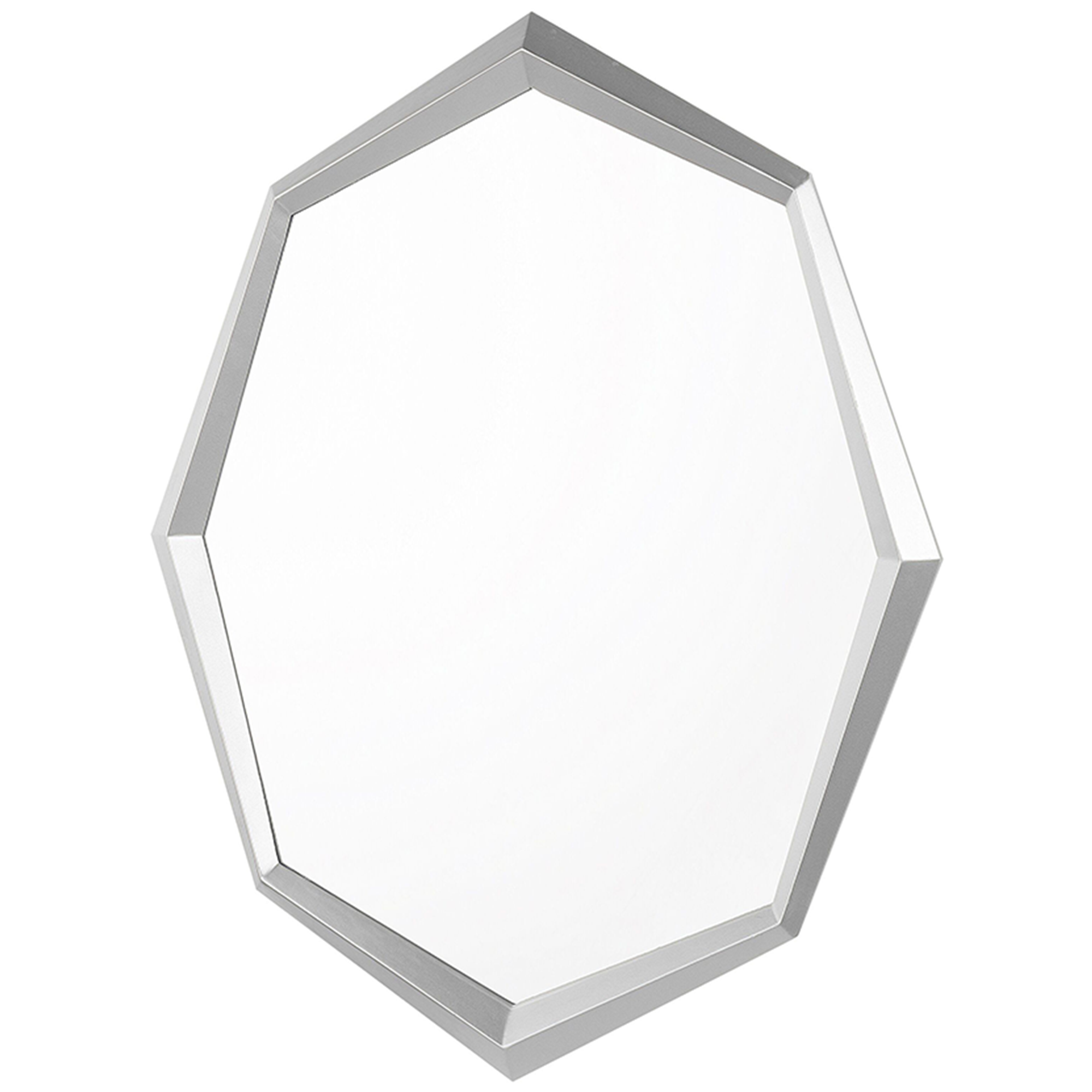 WANDSPIEGEL silber achteckig 91/66 cm Oeno - Silberfarben, Holzwerkstoff (66/91/7cm) - Beliani