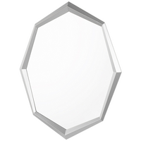 WANDSPIEGEL silber achteckig 91/66 cm Oeno - Silberfarben, Holzwerkstoff (66/91/7cm) - Beliani