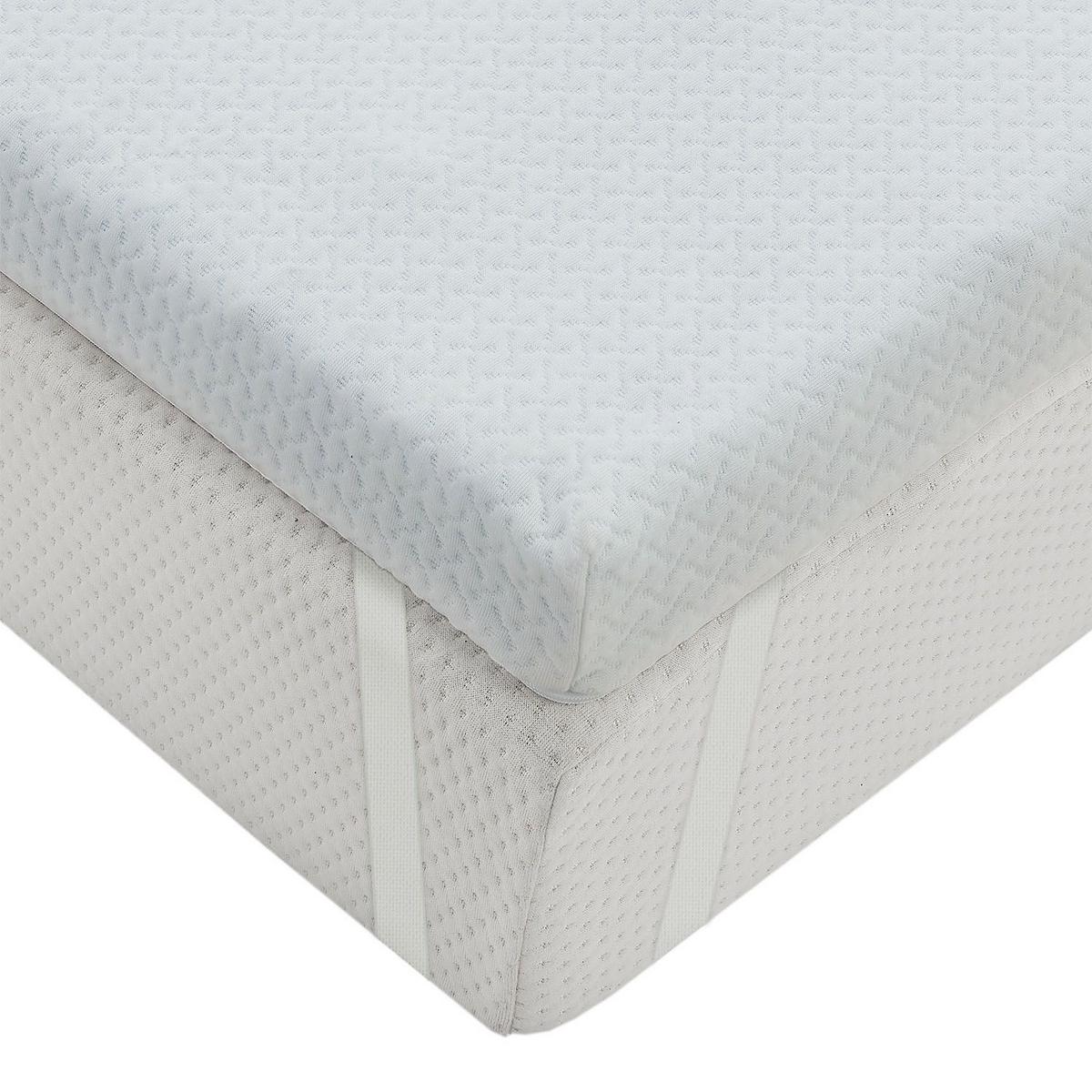 TOPPER 90x200 cm 7-Zonen Matratzenschoner aus Memory Foam - Weiß, Textil (90/200cm) - Juskys