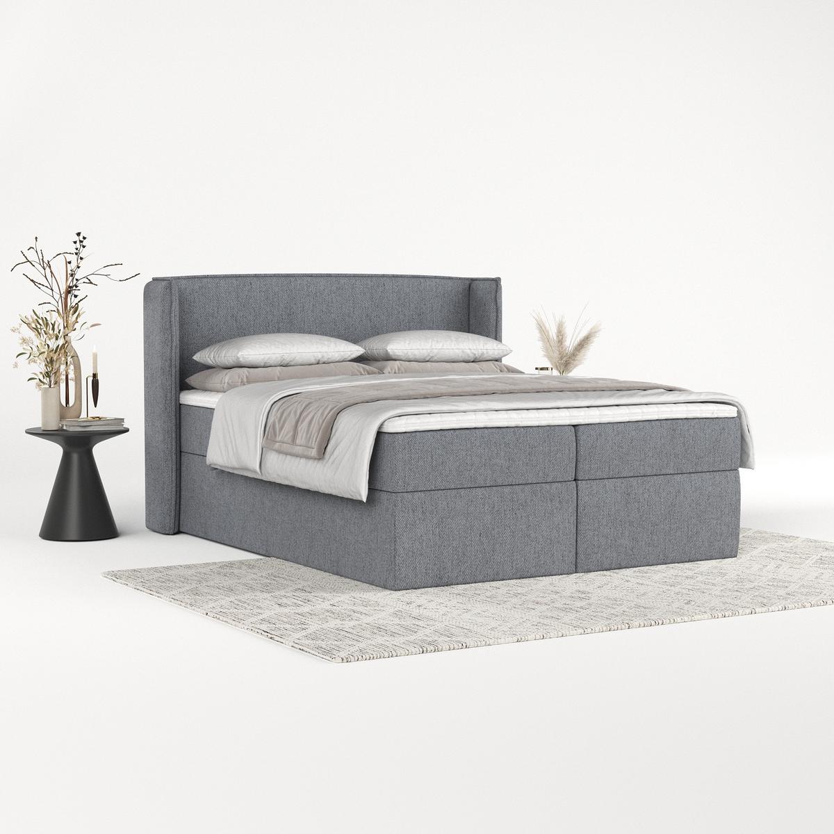 BOXBETT Viva 200/200 cm Grau im Neve Stoff - Schwarz/Grau, Holz/Holzwerkstoff (200/200cm) - AltaBeds