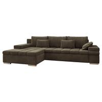 ECKSOFA Bangkok, Seite: Links - Dunkelbraun/Silberfarben, Holz/Textil (310/175cm) - MIRJAN24