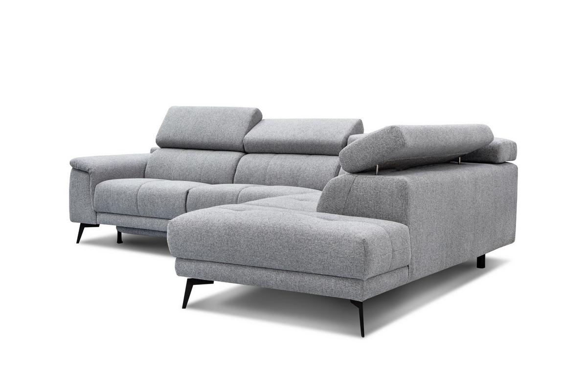 ECKSOFA FIERO 5-Sitzer mit 1 Relaxfunktion, silberfarben - Silberfarben, Holzwerkstoff/Textil (290/228cm) - Wozimo