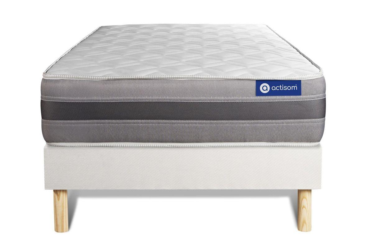 BETT Actimemo relax Memory-Schaum 80 x 200 cm h2 - Kit Bettgestell Weiß - Beige/Weiß, Karton/Holz (80/200cm) - ACTISOM