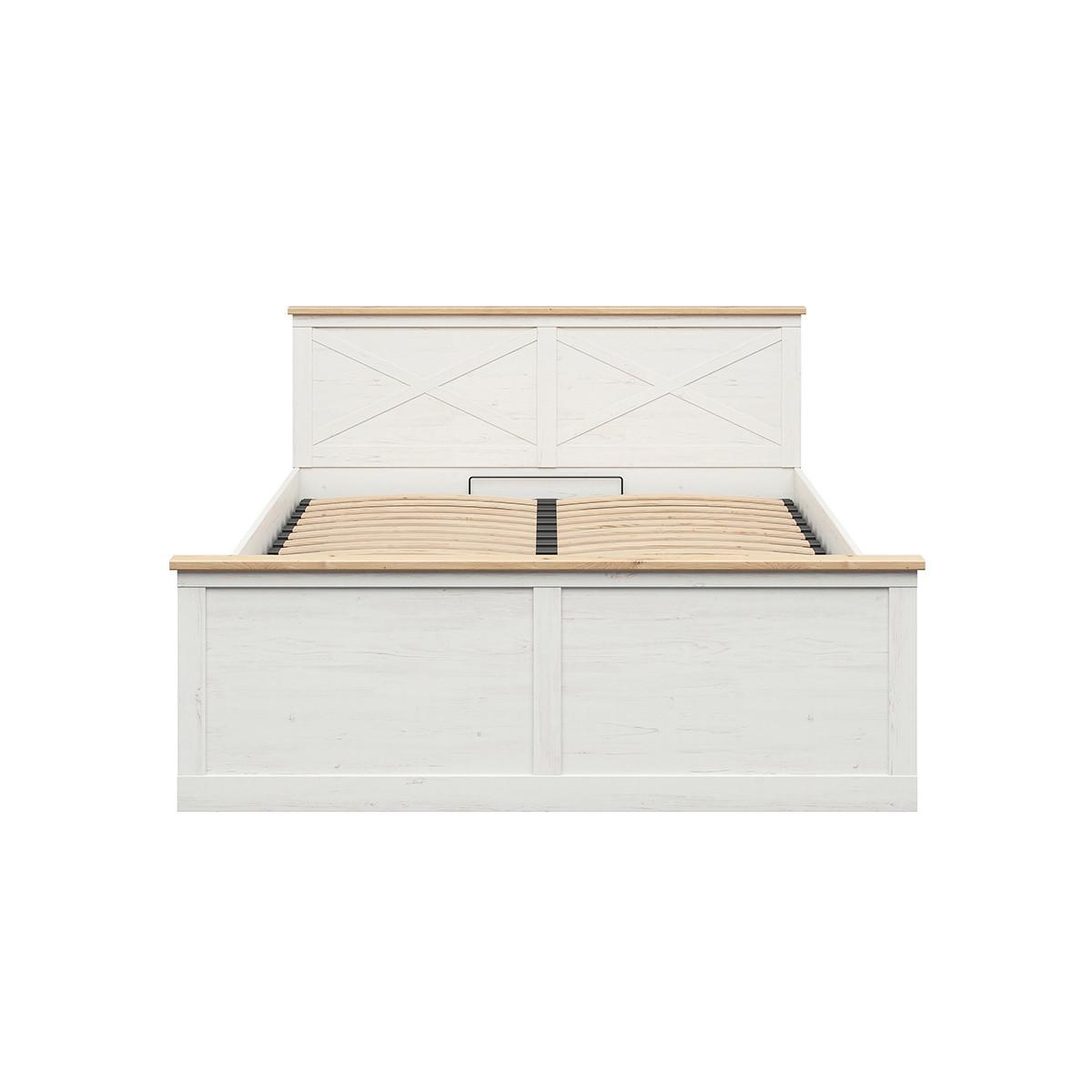 BOXBETT 160/200 Victoria Weiß und Holz - Weiß, Holzwerkstoff (160/200cm) - Petits-meubles