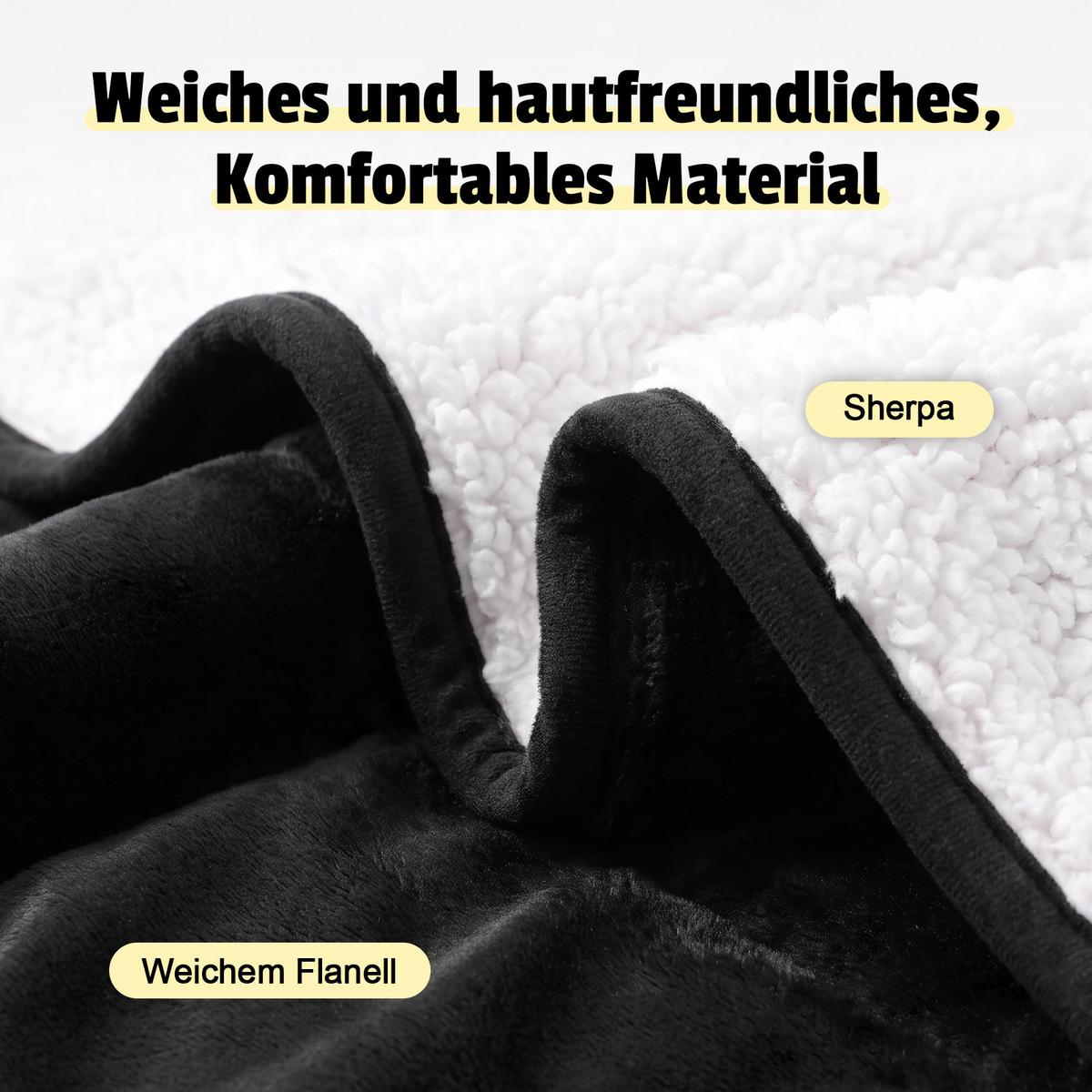 HEIZDECKE Quorval 200/180 cm - Schwarz/Weiß, Textil (180/200cm) - ZMH