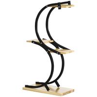 PFLANZENREGAL, Tannenholz, Eisen, Natur+Schwarz - Multicolor, Holz (25/91/46cm) - Outsunny