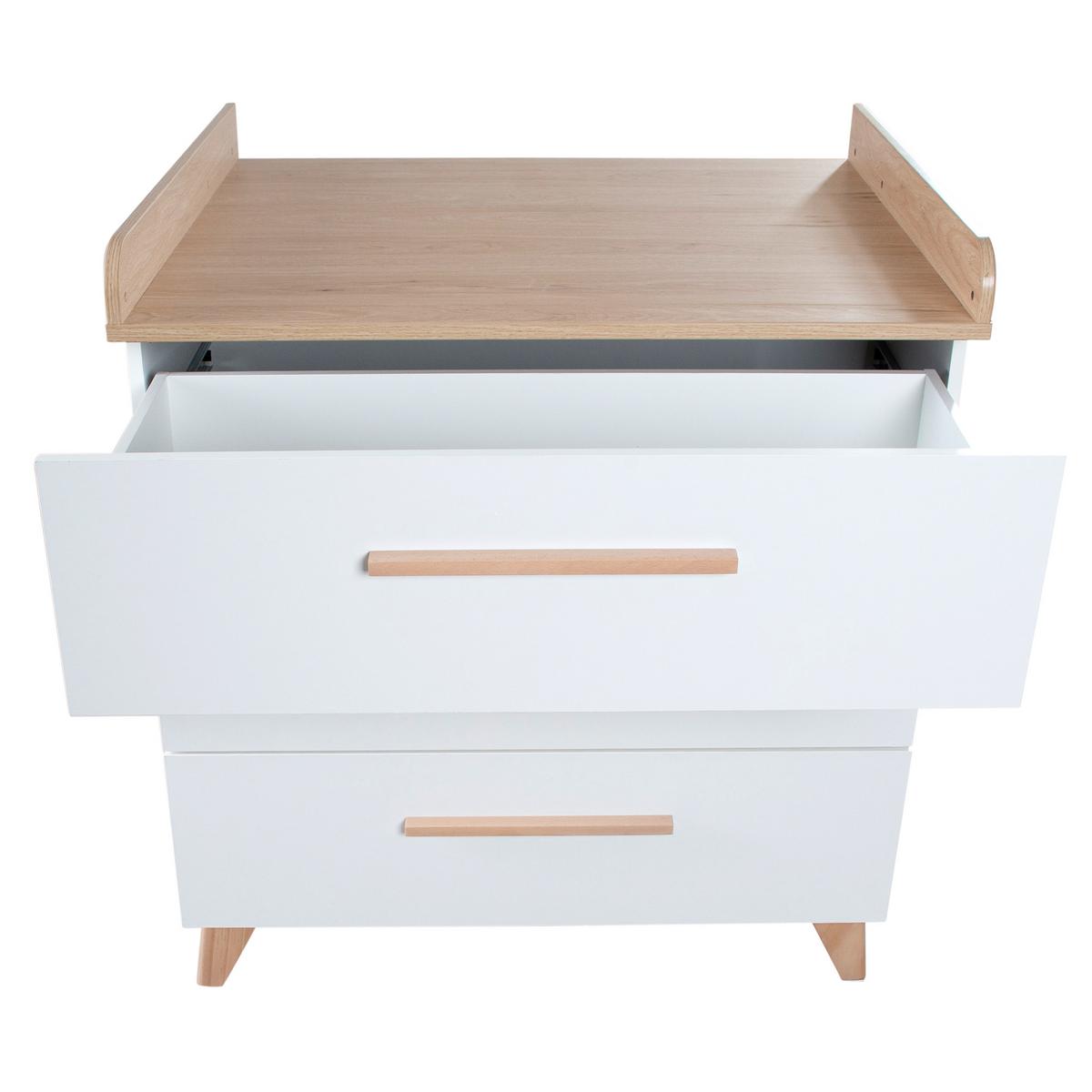 WICKELKOMMODE Leon mit 3 Schubladen - Honigeiche/Weiß, Holz/Holzwerkstoff (89/98/76cm) - Roba