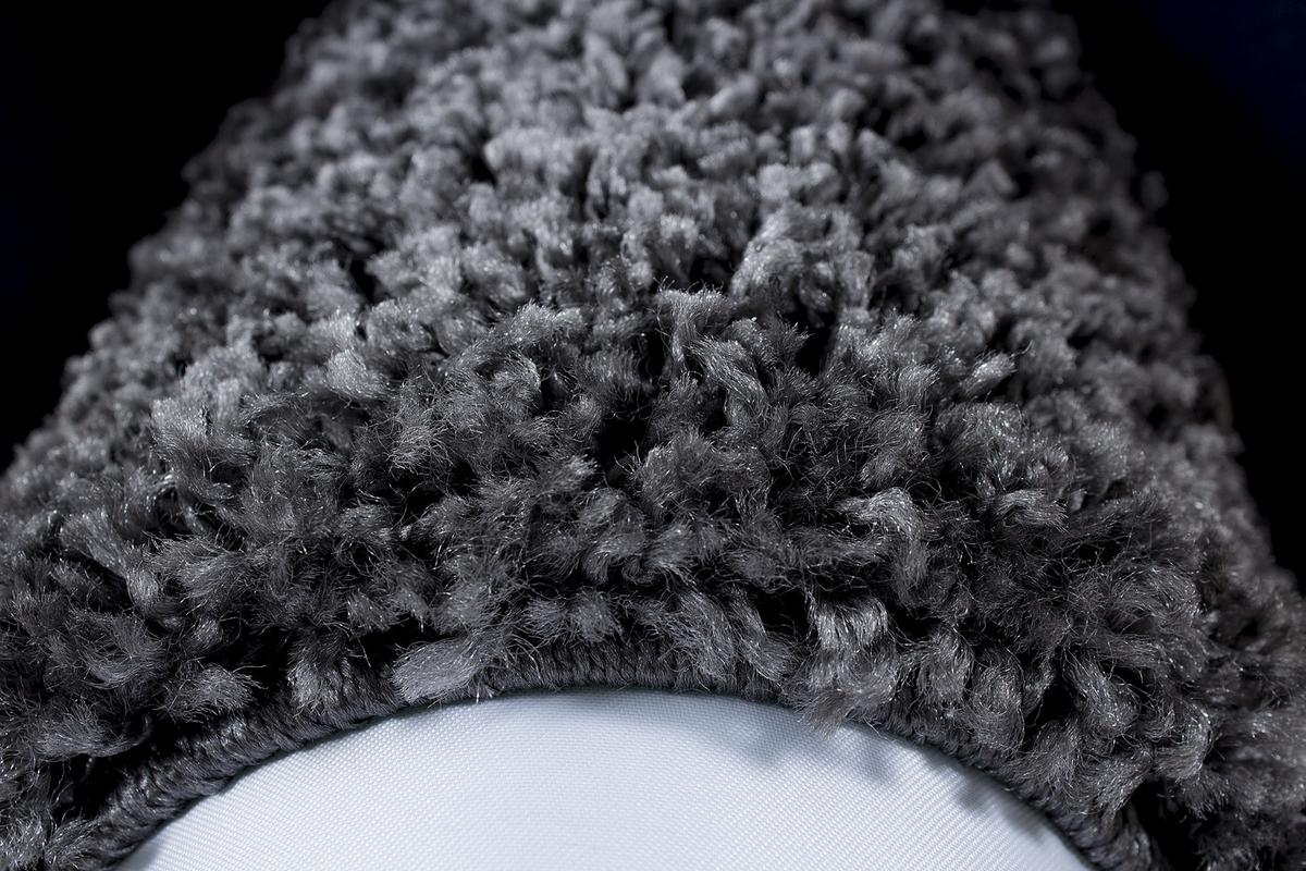 HOCHFLORTEPPICH RHEIN, mit Bordüre, Grau, Ø 200 cm - Grau, Textil (200/200cm) - KADIMA DESIGN