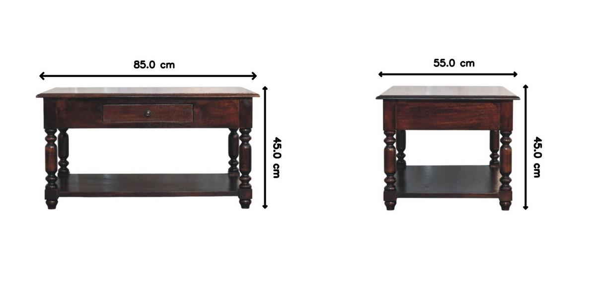 KONSOLENTISCH Rich-Cherry-Finish, 1 Schublade, 1 großes offenes Regal, Dunkelbraun - Dunkelbraun, Holz (85/55/45cm) - Artisan Furniture
