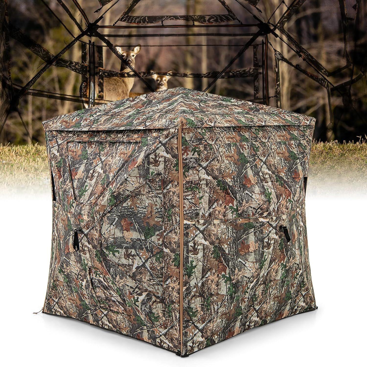 JAGDZELT Camouflage - Multicolor, Textil (148/164/148cm) - COSTWAY