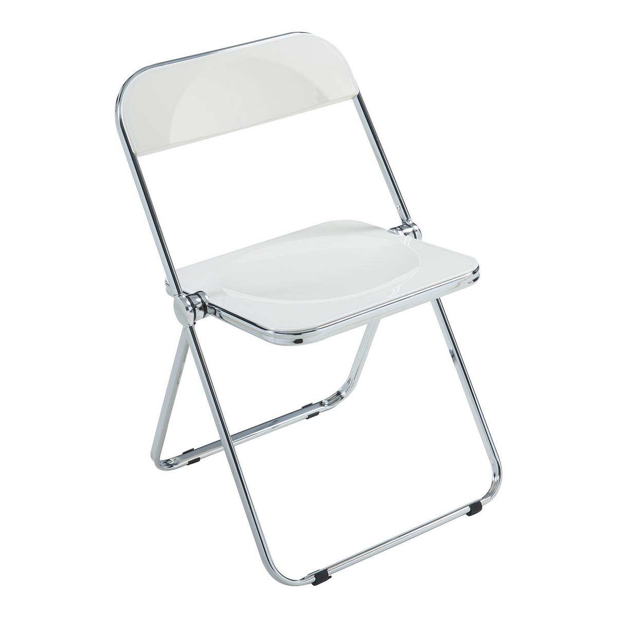 KLAPPSTUHL-SET Pornainen 6 TLG. - Weiß, Kunststoff/Metall (46/74/47cm) - [en.casa]
