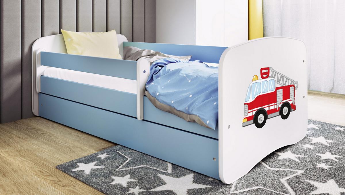 KINDERBETT Emily mit Schublade und Matratze, 80x180 cm - Rot, Holzwerkstoff (180/80cm) - WFL GROUP