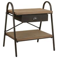 NACHTTISCH aus Metall und Holz, braun, 52x42x60cm - Braun, Holz (52/60/42cm) - Wanderlust
