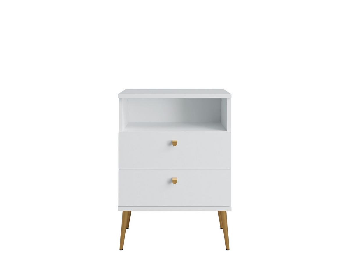NACHTTISCH Weiß 50/69,5/33,9 - Weiß, Holzwerkstoff (50/70/34cm) - RAUMHIRSCH FURNITURE