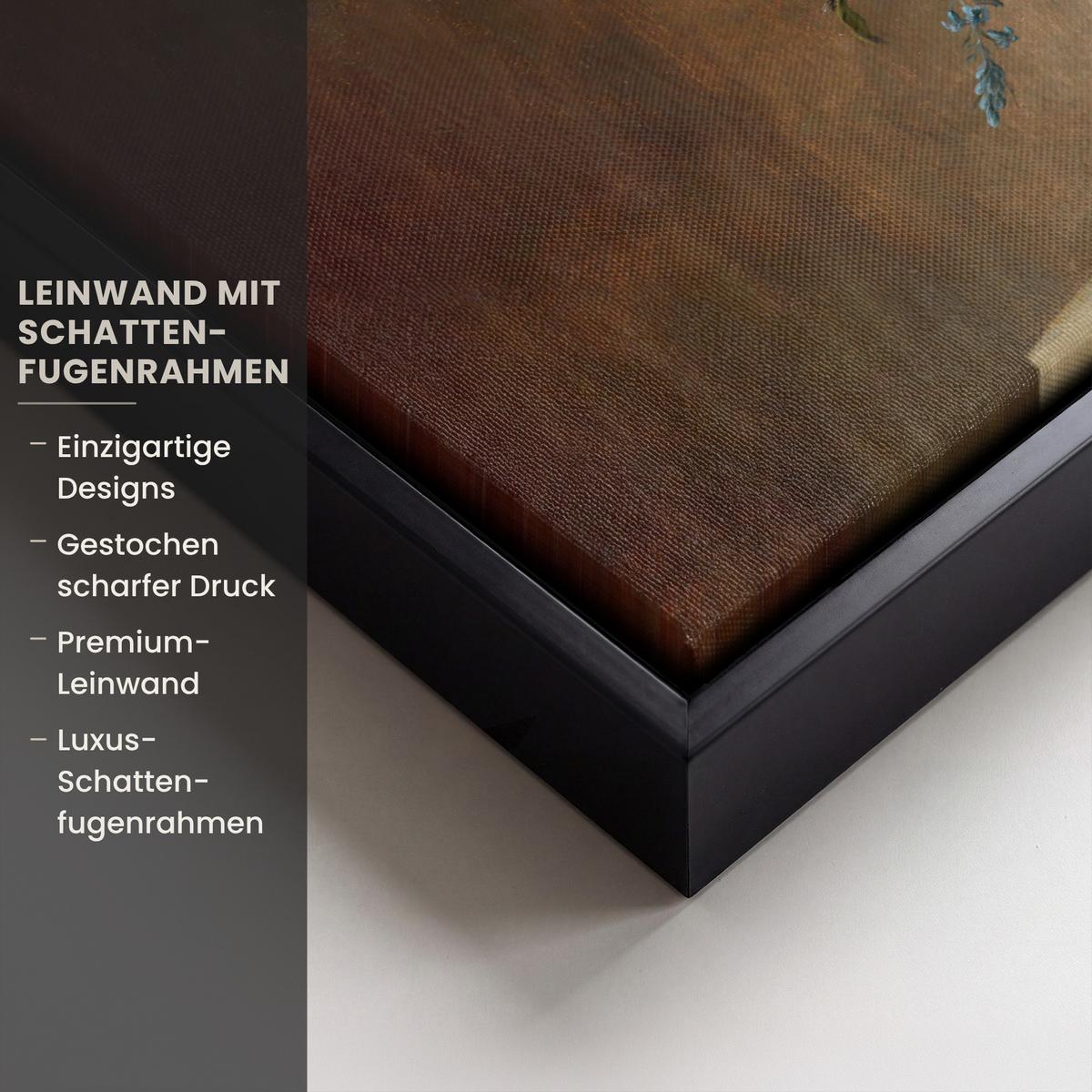 LEINWAND Bilder mit Rahmen - Alte Meister - Blumen - Balthasar van der Ast - 30x20 - Hellbraun, Textil (30/20cm) - MuchoWow