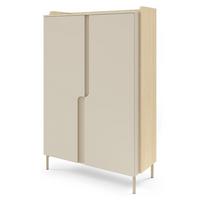 KOMMODE Positivo mit 2 Türen und 6 Einlegeböden, 103 cm, Mavelie-Eiche + Macadamia - Eichefarben, Holzwerkstoff (103/160/42cm) - Beautysofa
