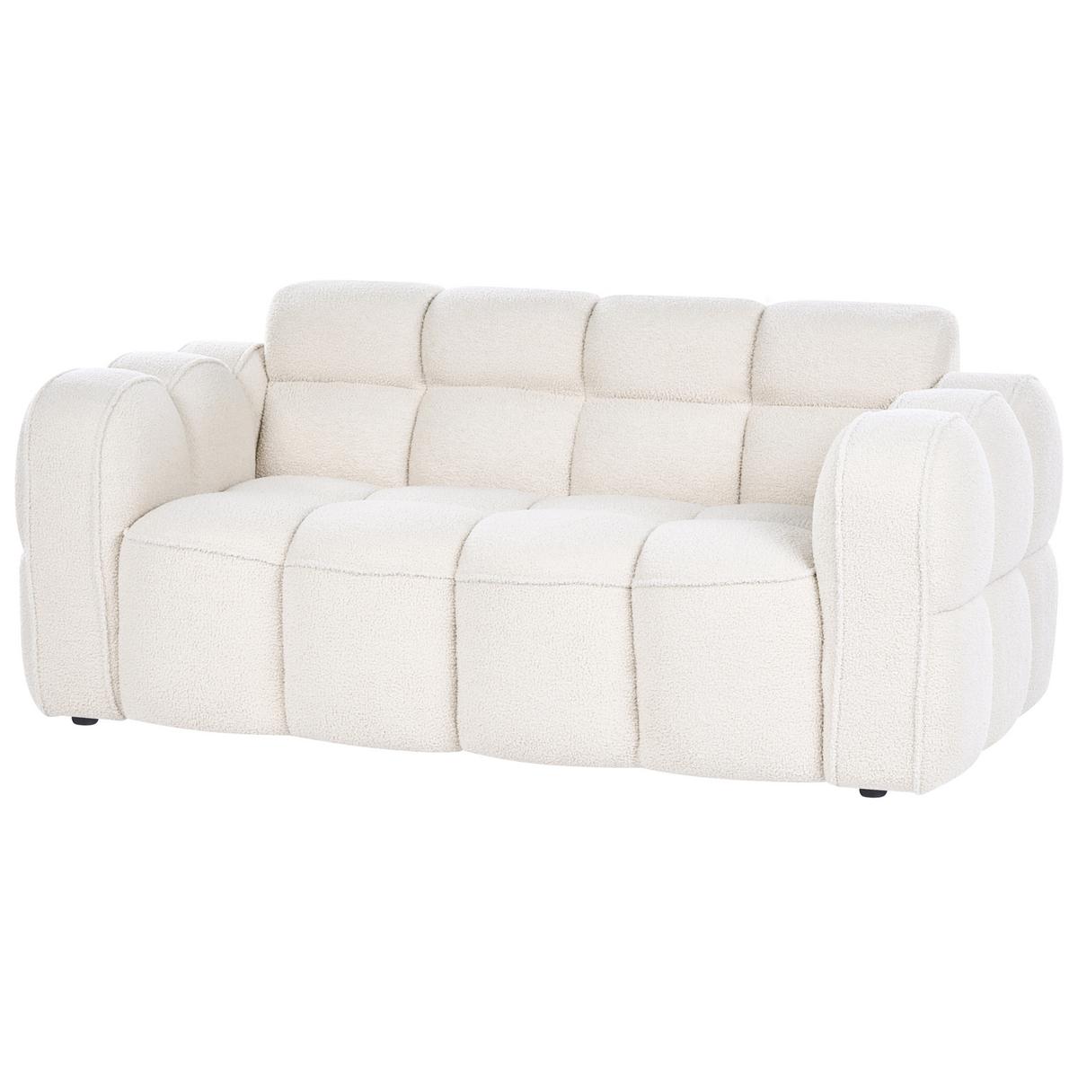 2-SITZER-SOFA Bouclé Cremeweiß Utana - Creme, Textil (175/75/88cm) - Beliani