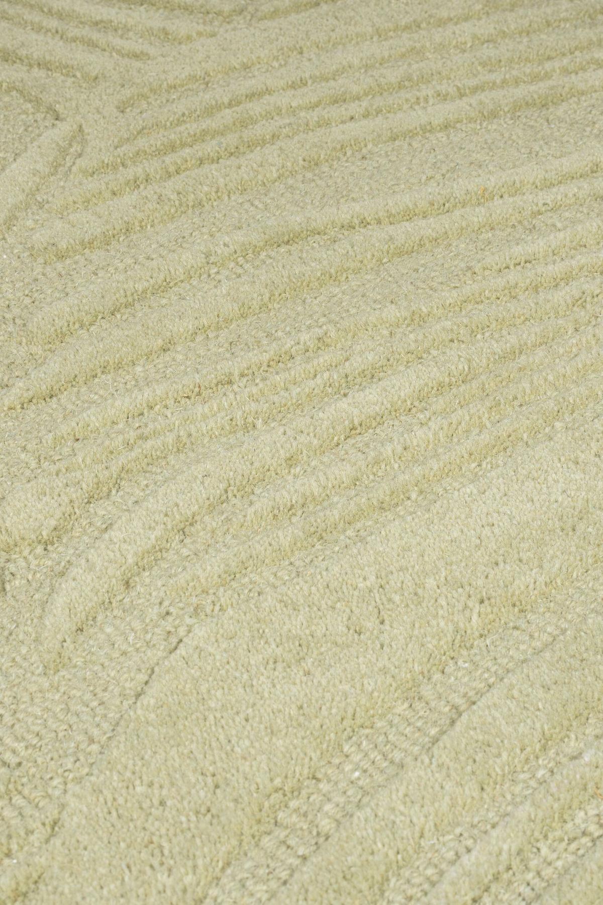 WOLLTEPPICH LEVEN, floral, Grün-Beige, 60 x 230 cm - Grün, Textil (60/230cm) - KADIMA DESIGN
