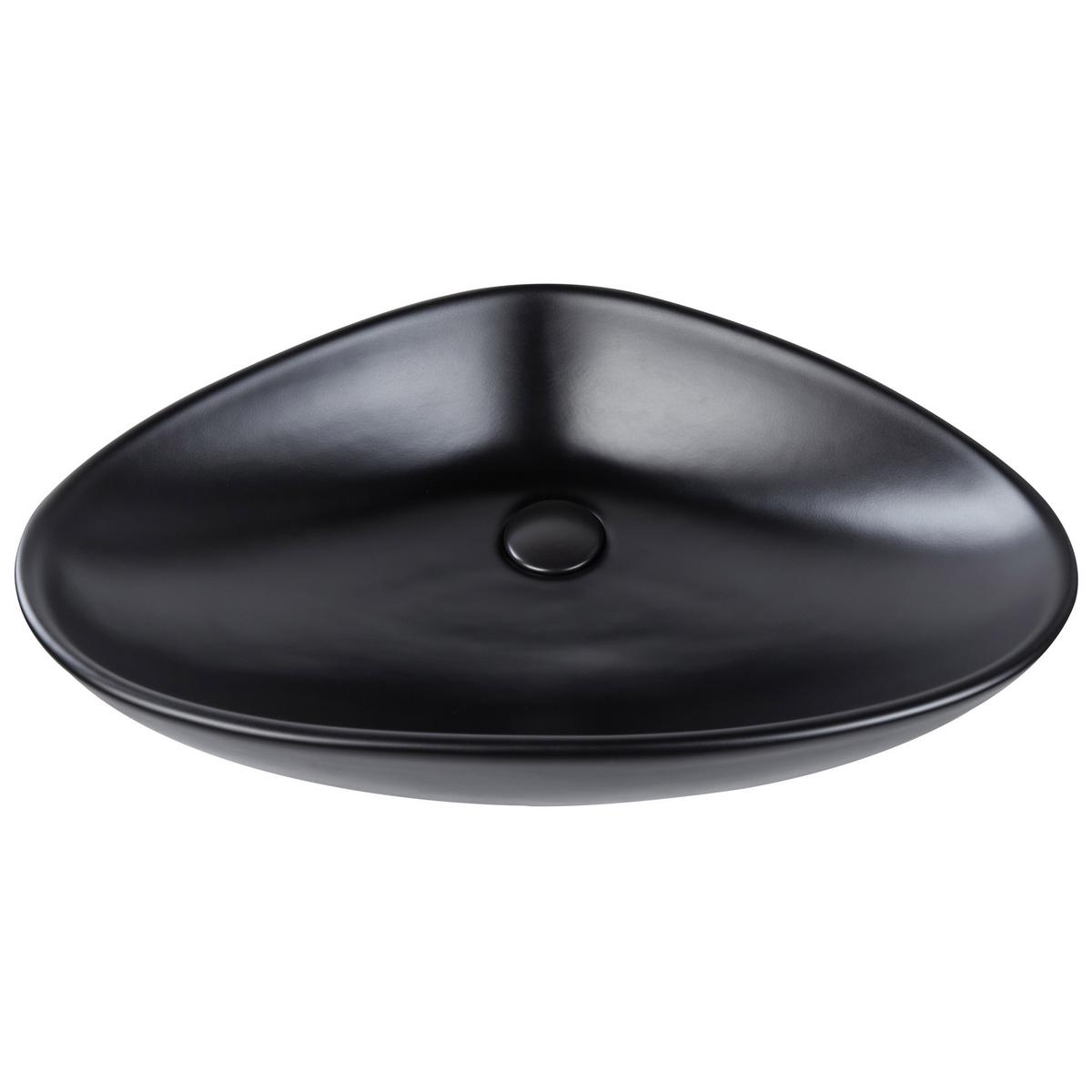 AUFSATZWASCHBECKEN Schwarz 60/39 cm Keramik Tirig - Schwarz, Keramik (60/14/39cm) - Beliani