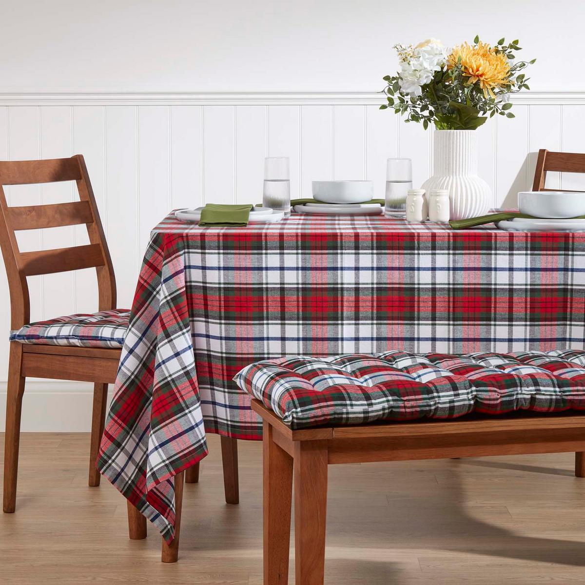 TISCHDECKE Macduff rot kariert, 137/178 cm, 100% Baumwolle - Multicolor, Textil (137/178cm) - Homescapes