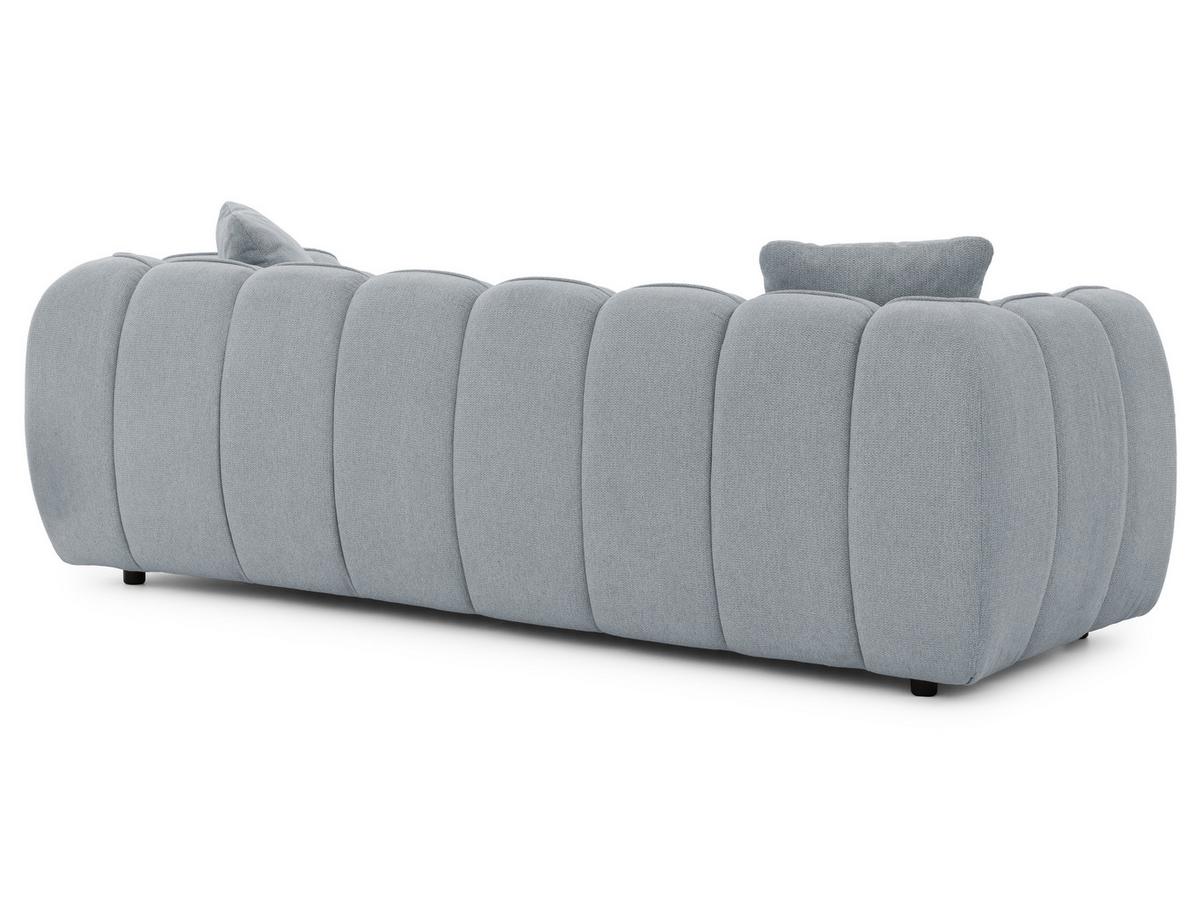 3-SITZER SOFA Nubira in tief gesteppter Bubble-Optik aus weichem Grau Strukturstoff im modernen Design - Schwarz/Grau, Holz/Kunststoff (228/69/89cm) - S-Style Möbel