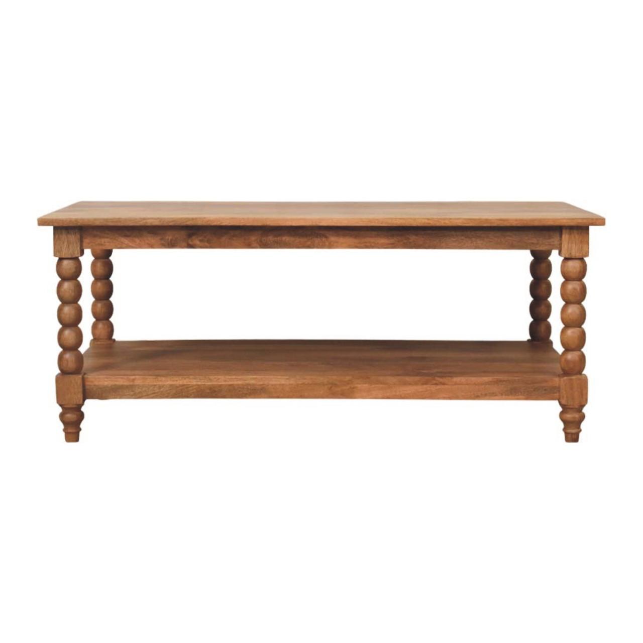 COUCHTISCH mit Golden-Teak-Finish, großes offenes Fach, braun - Braun, Holz (60/110/45cm) - Artisan Furniture