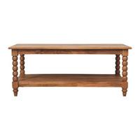 COUCHTISCH mit Golden-Teak-Finish, großes offenes Fach, braun - Braun, Holz (60/110/45cm) - Artisan Furniture