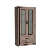 VITRINE MALAGA 192 / 97 cm in Braun - Braun, Holzwerkstoff (97/192/45cm) - MASSENO