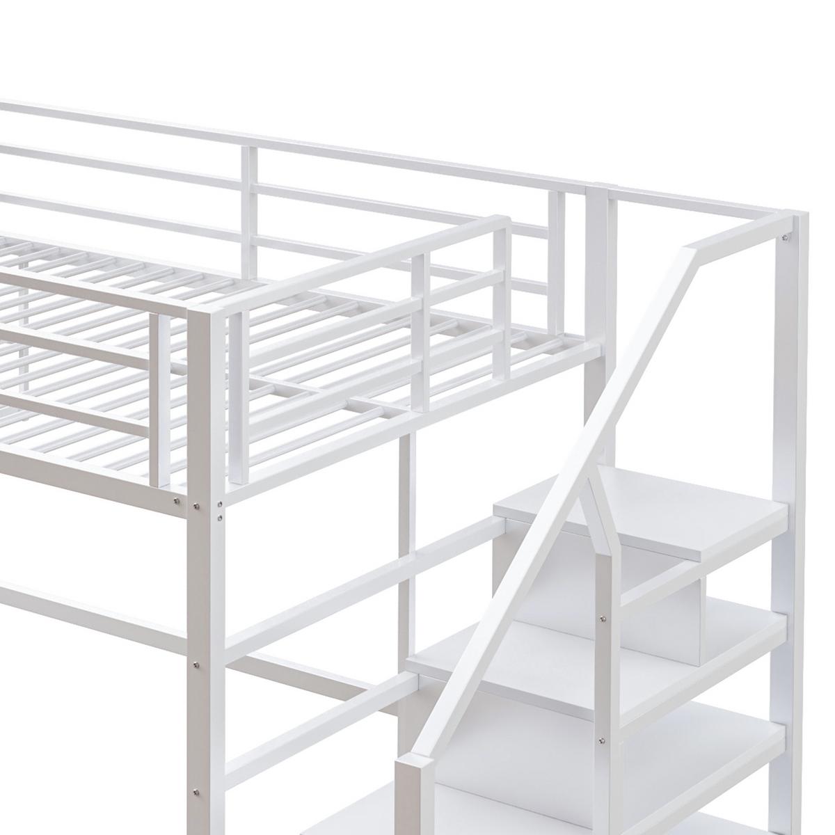 HOCHBETT Weiß 255/145/160 cm - Weiß, Metall - Urban Meuble