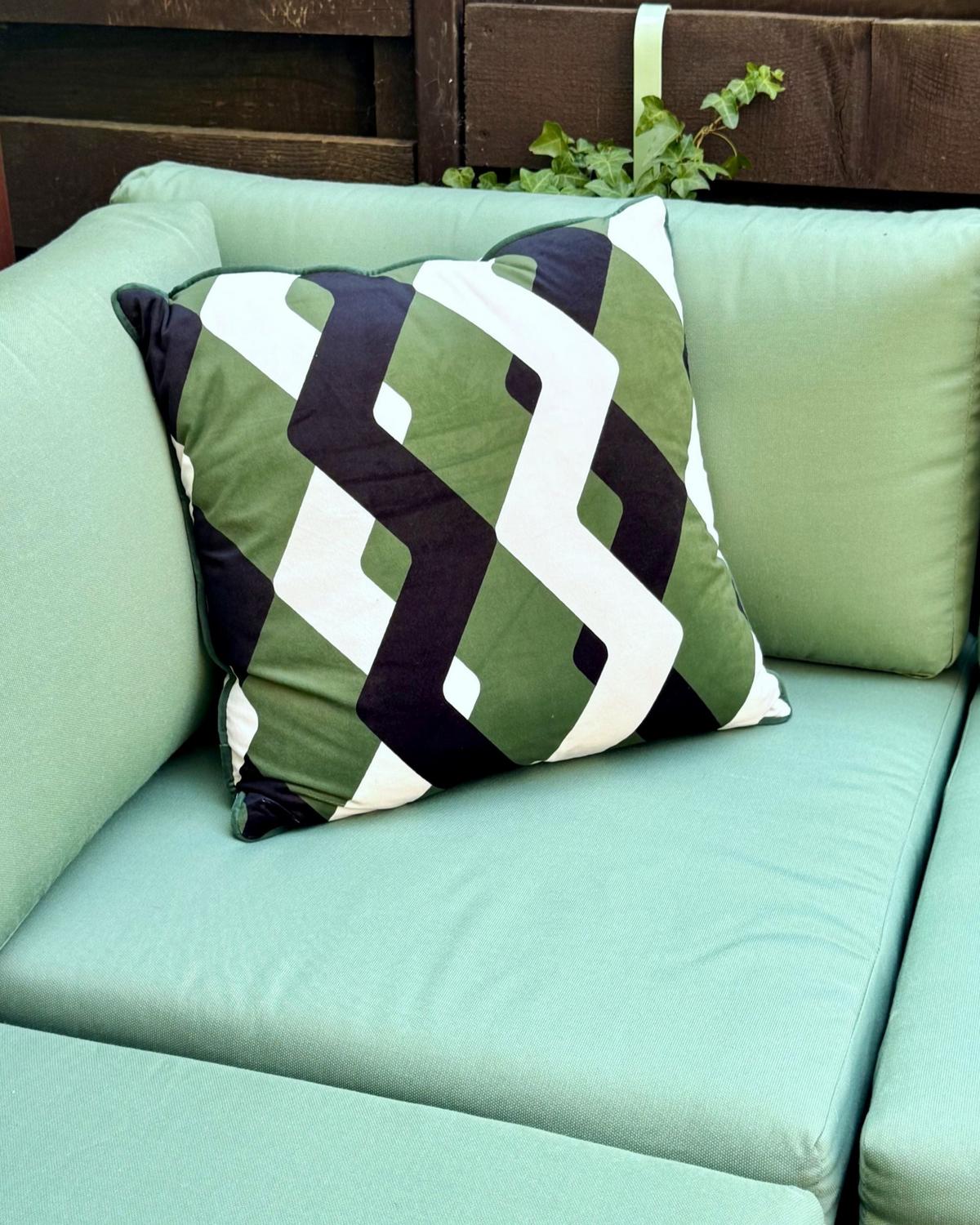 GARTENKISSEN 2er-Set Bunt 45/45 cm Sway - Multicolor/Schwarz, Textil (45/12/45cm) - Beliani